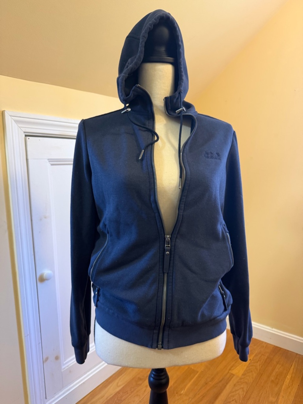 Jack Wolfskin Navy Blue Zip-Up Hoodie Sweater